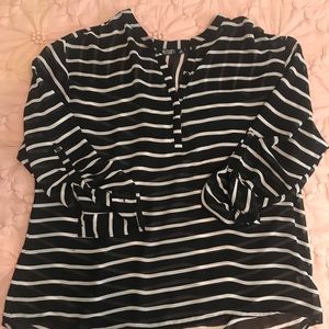 Striped navy tunic 1X